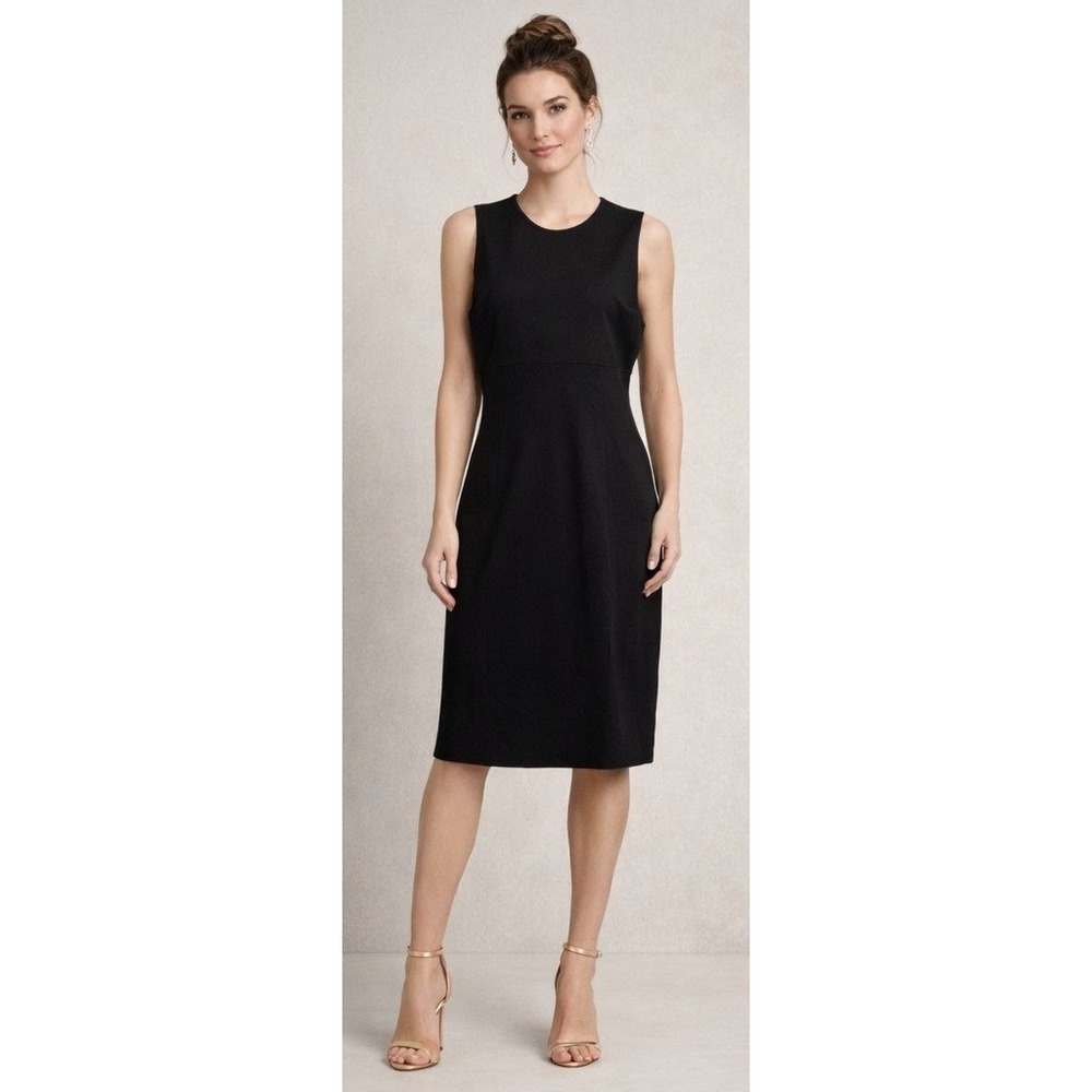 Outlander Women's Black Wool Blend Sheath Pencil Dress SZ Large Executive Career